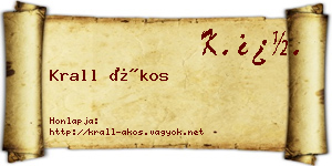 Krall Ákos névjegykártya